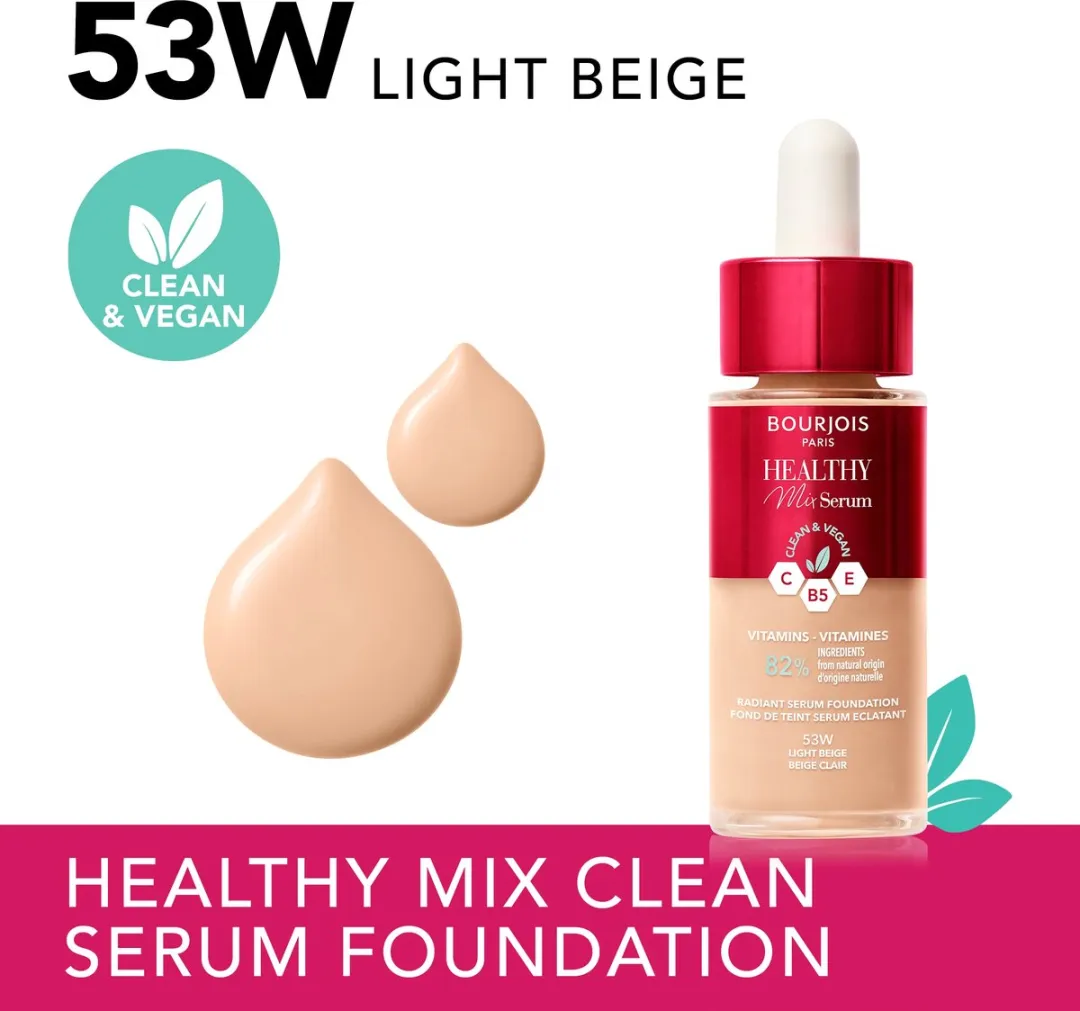 Bourjois Healthy Mix Serum Foundation 53W Light Beige - 30ml