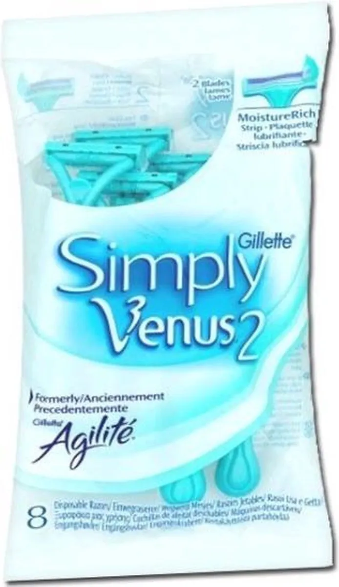 Gillette Venus Simply Venus 2 Wegwerpscheermesjes - 8 Stuks
