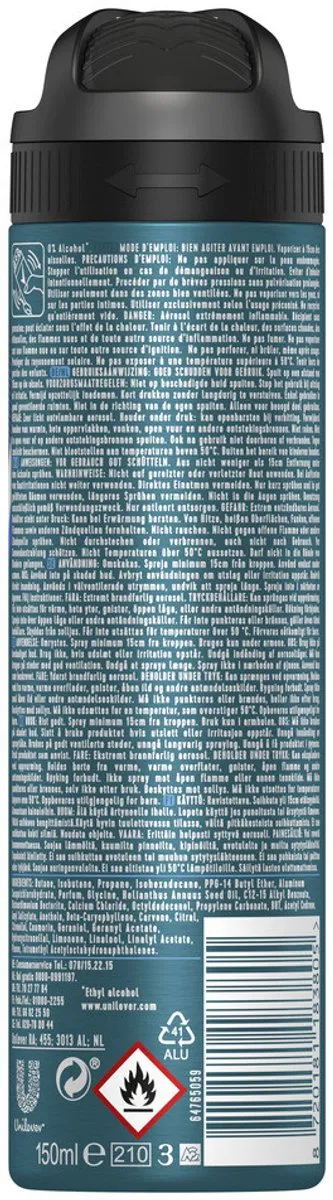 Rexona Men Cobalt Dry Deodorant Spray 150ml - 4 Stuks