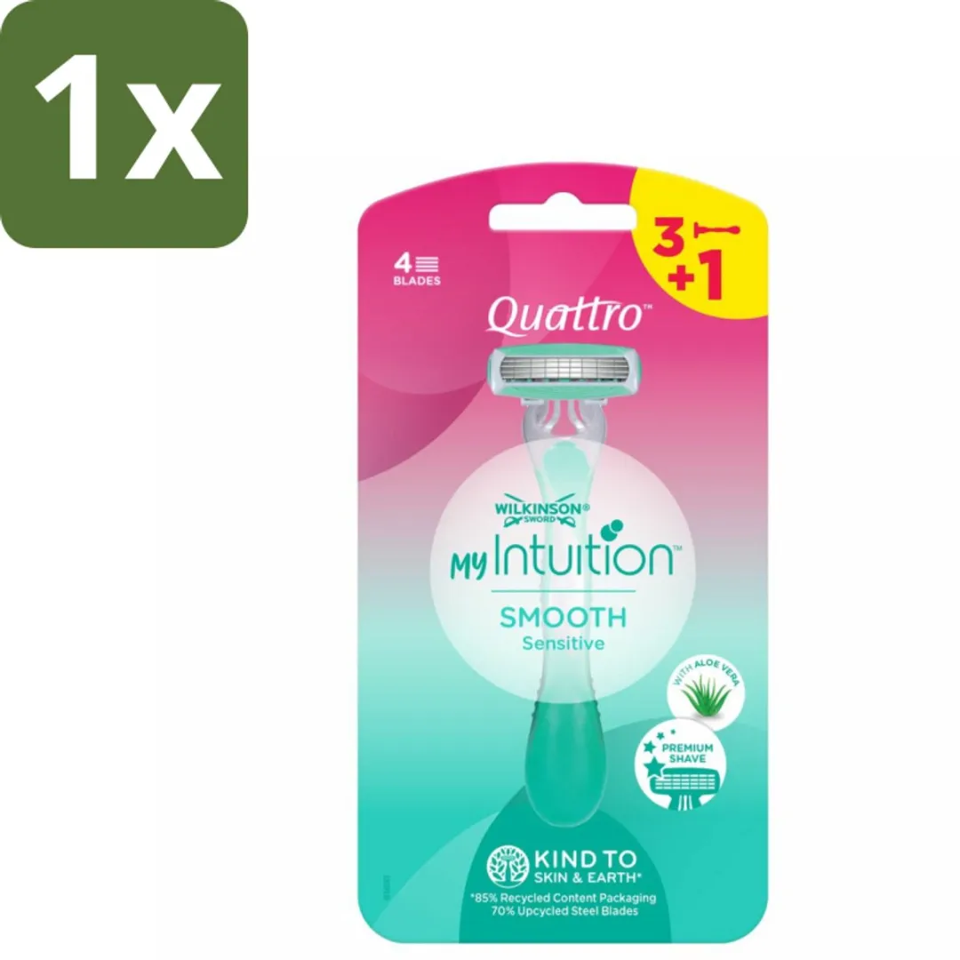 Wilkinson Quattro For Woman Wegwerpscheermesjes 4-delig - Groen