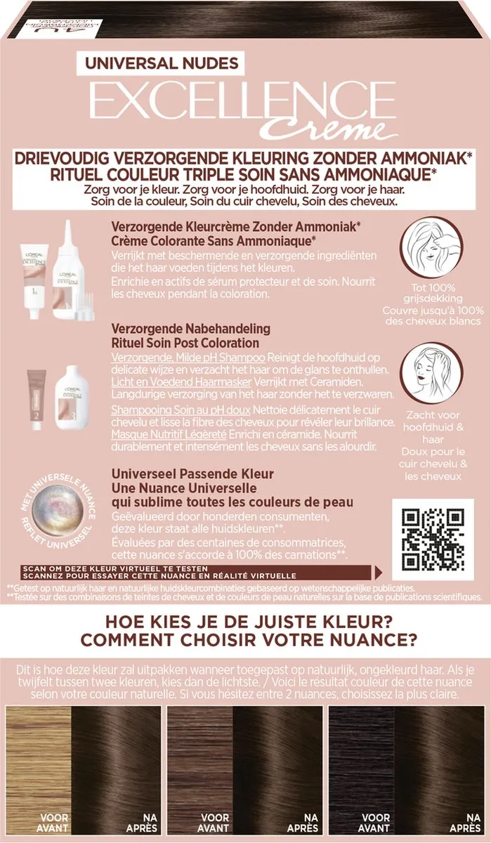 L'Oréal Paris Excellence Crème Universal Nudes 4U - 268g