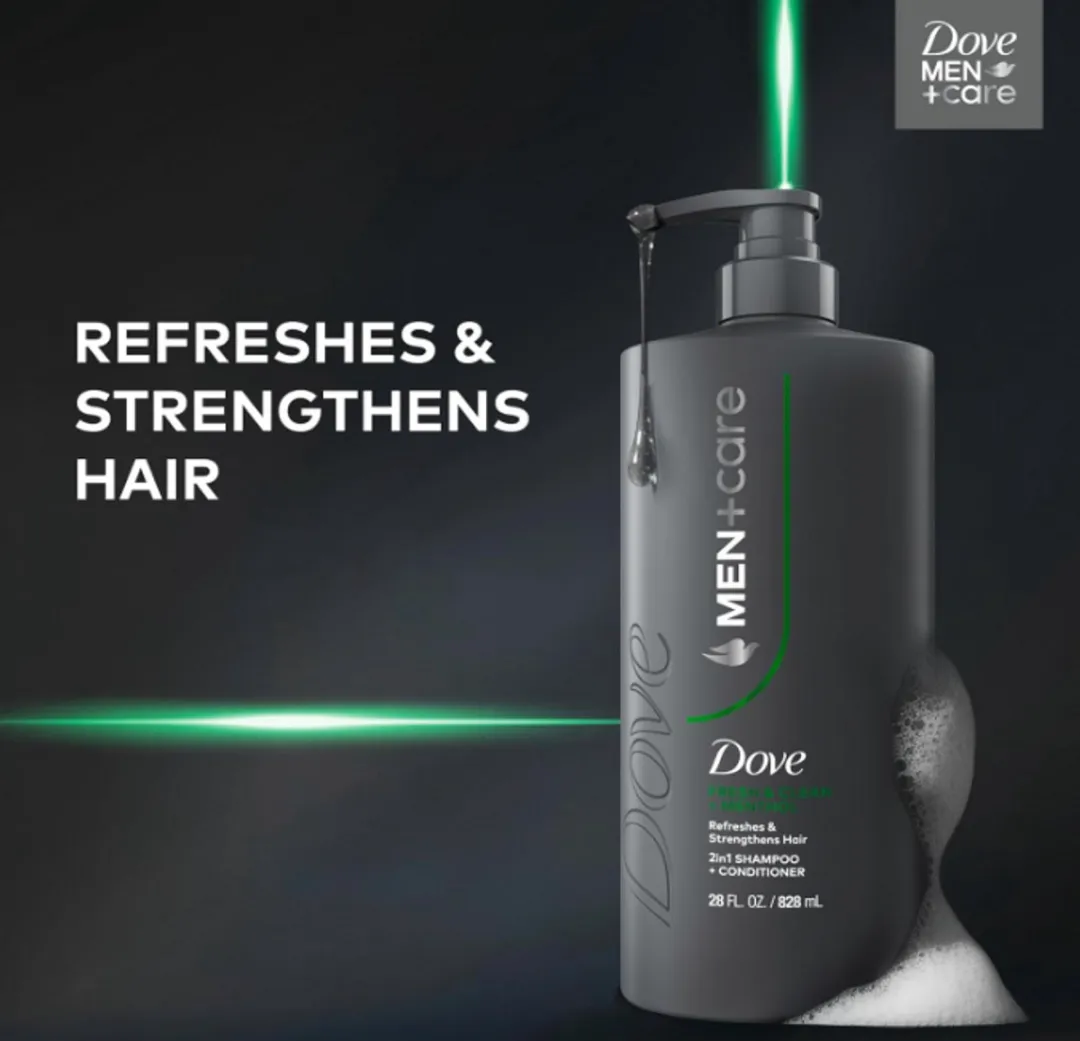 Dove Men+Care 2-in-1 Shampoo & Conditioner 828ml - Verfrissend met Menthol