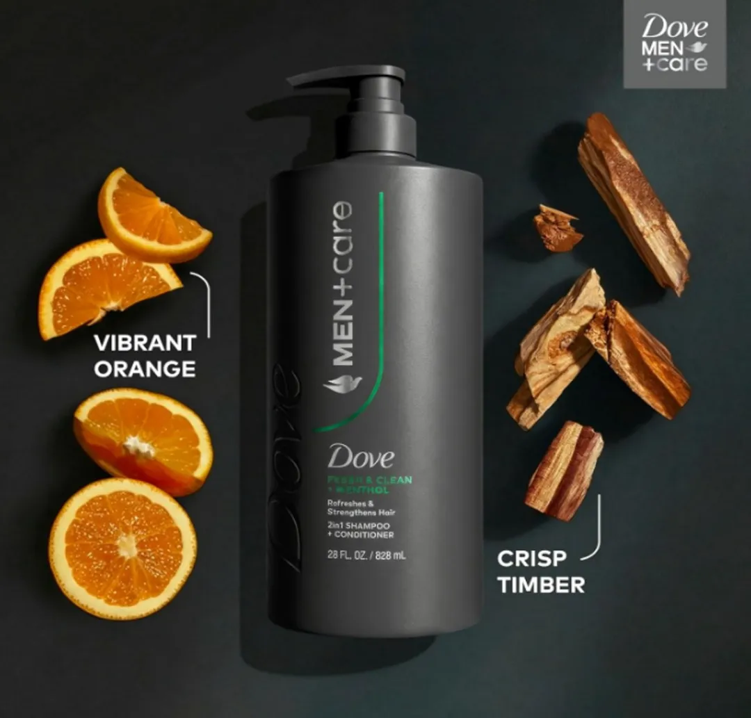 Dove Men+Care 2-in-1 Shampoo & Conditioner 828ml - Verfrissend met Menthol
