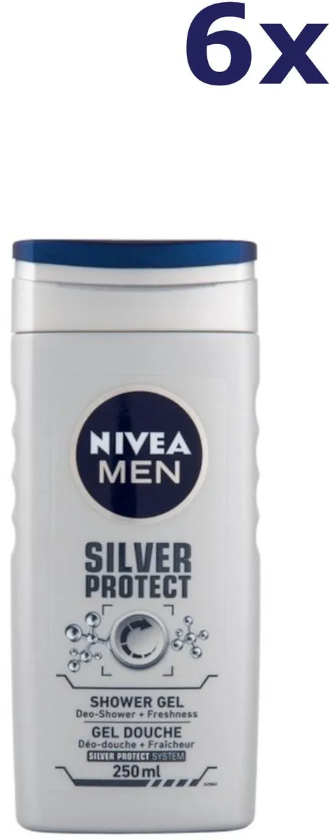 NIVEA Men Silver Protect Douchegel 250ml - 6 Stuks