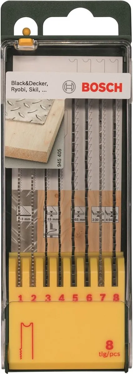 Bosch Set Zaagbladen Hout 8-delig