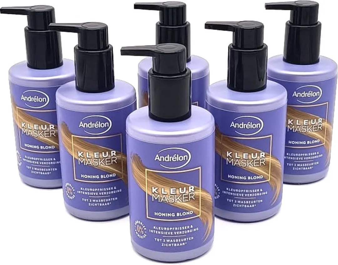 6x Andrélon Kleurmasker - Honing Blond - 200 ml - Haarmasker - Voordeelverpakking