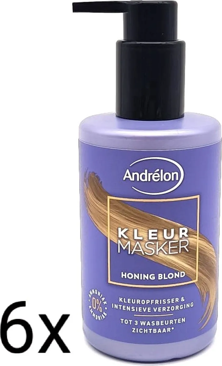 6x Andrélon Kleurmasker - Honing Blond - 200 ml - Haarmasker - Voordeelverpakking