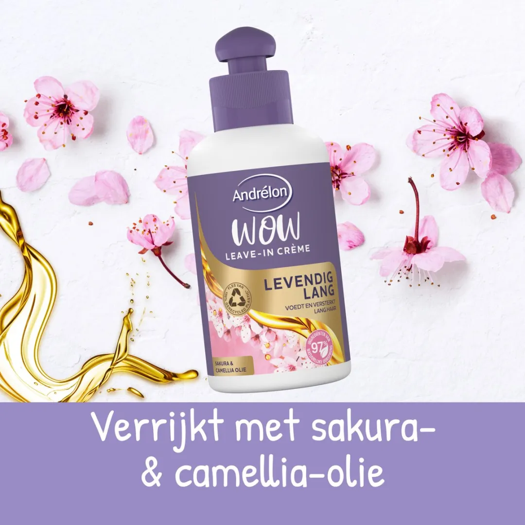 Andrélon WOW Leave-In Crème Levendig Lang - 6x200ml