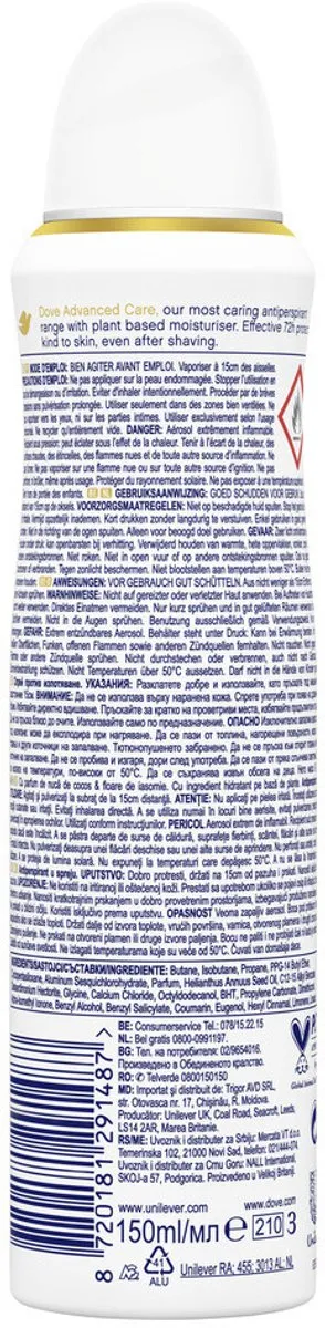 Dove Deodorant Spray Advanced Care Kokos & Jasmijn - 150ml - afbeelding 6 van 6