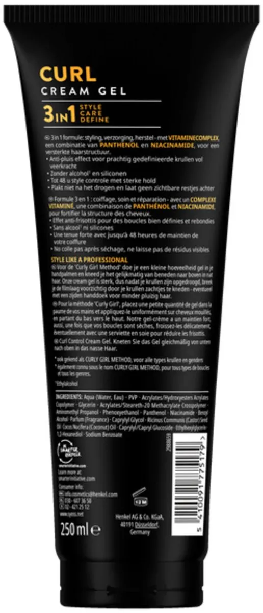 Syoss Curl Control Gel 250ml - 10 Stuks