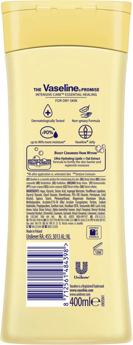 Vaseline Essential Healing Bodylotion 400ml - 6 Stuks