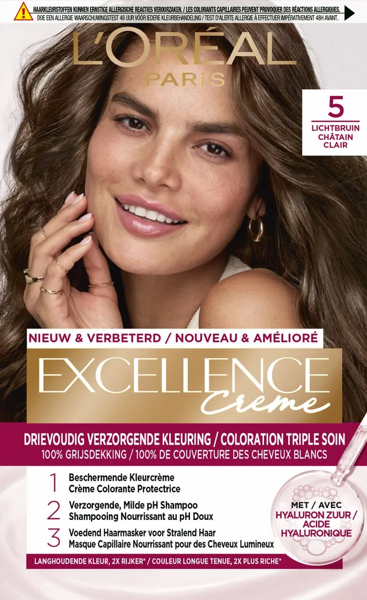 L'Oréal Paris Excellence Crème 5 Lichtbruin - Haarverf 1035ml