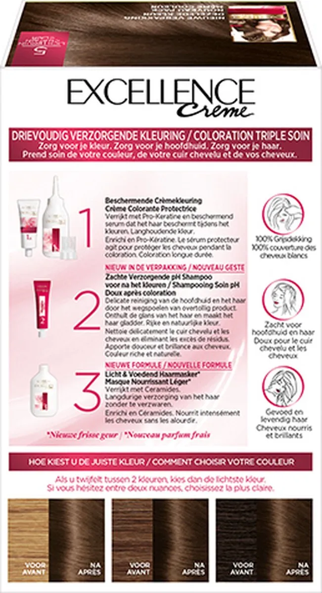 L'Oréal Paris Excellence Crème 5 Lichtbruin - Haarverf 1035ml
