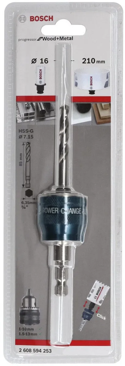 Bosch Power Change Adapter 2608594253 - 8,7mm Zeskantopnameschacht