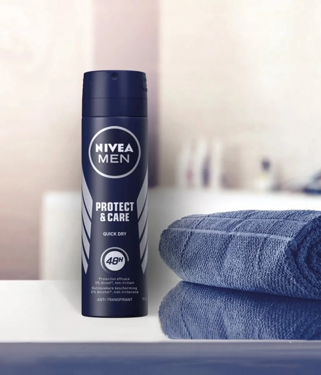 NIVEA Men Deospray Protect & Care 150ml - 6 Stuks