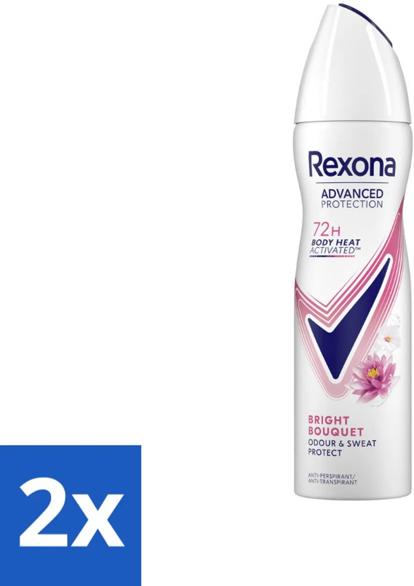 2 x Rexona - Deodorant Spray - Advanced Protection Bright Bouquet - Langdurige Frisheid - 150 ml - Anti-transpirant - Deodorant - Vrouwen - Langdurige Bescherming - 72 Uur