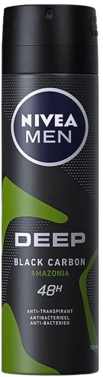 NIVEA MEN Deodorant Spray Deep Black Carbon 150ml - 2 Stuks