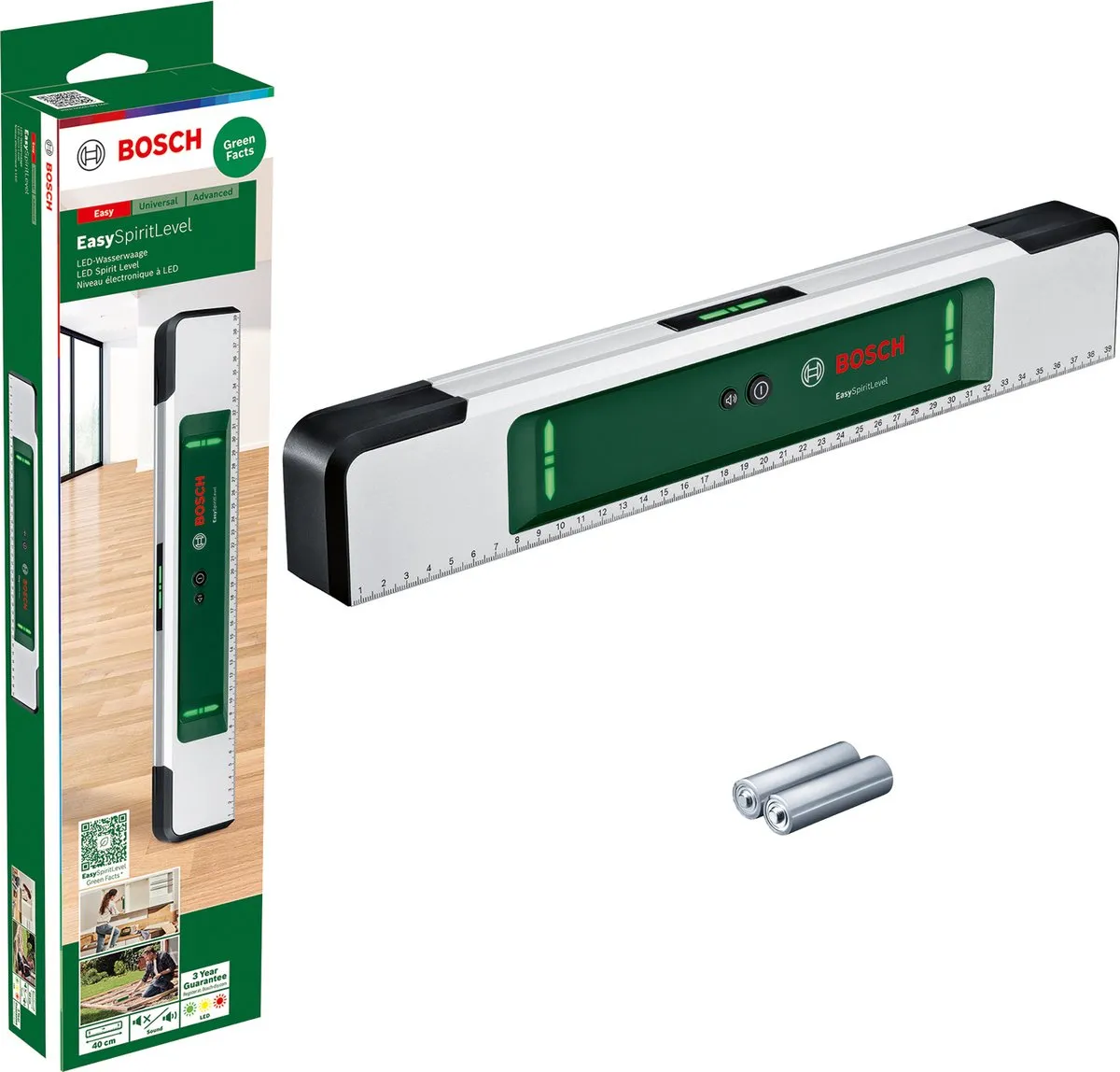 Bosch EasySpiritLevel Waterpas - LED-interpretatie - Inclusief batterijen