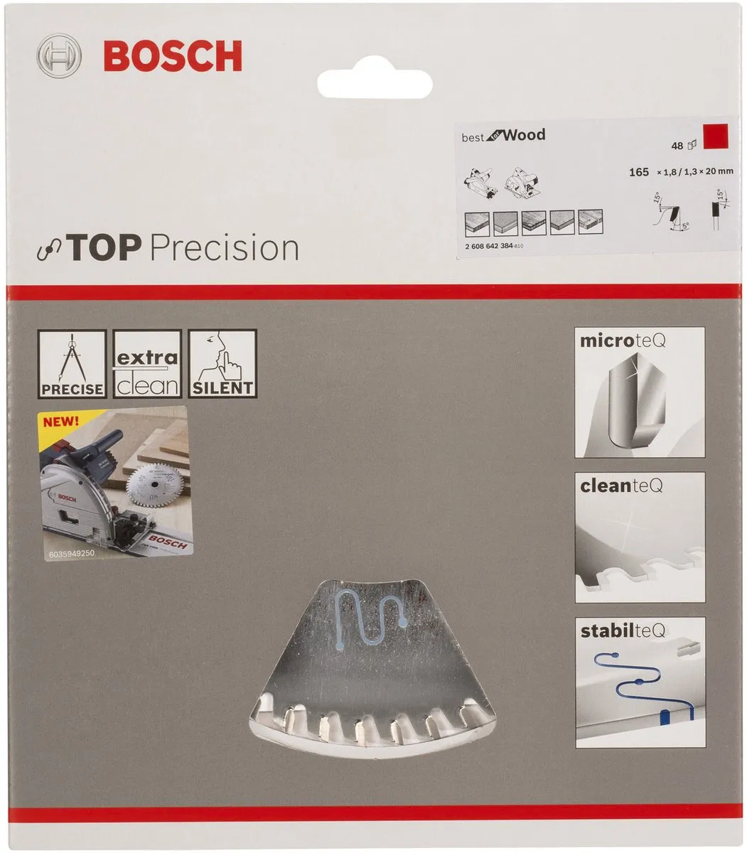 Bosch Professional Cirkelzaagblad Top Precision 165mm - 48 Tanden - afbeelding 6 van 6