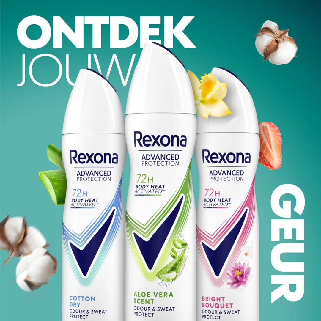 Rexona Deodorant Spray Advanced Protection Aloë Vera 150 ml - Bulkverpakking - 25 stuks