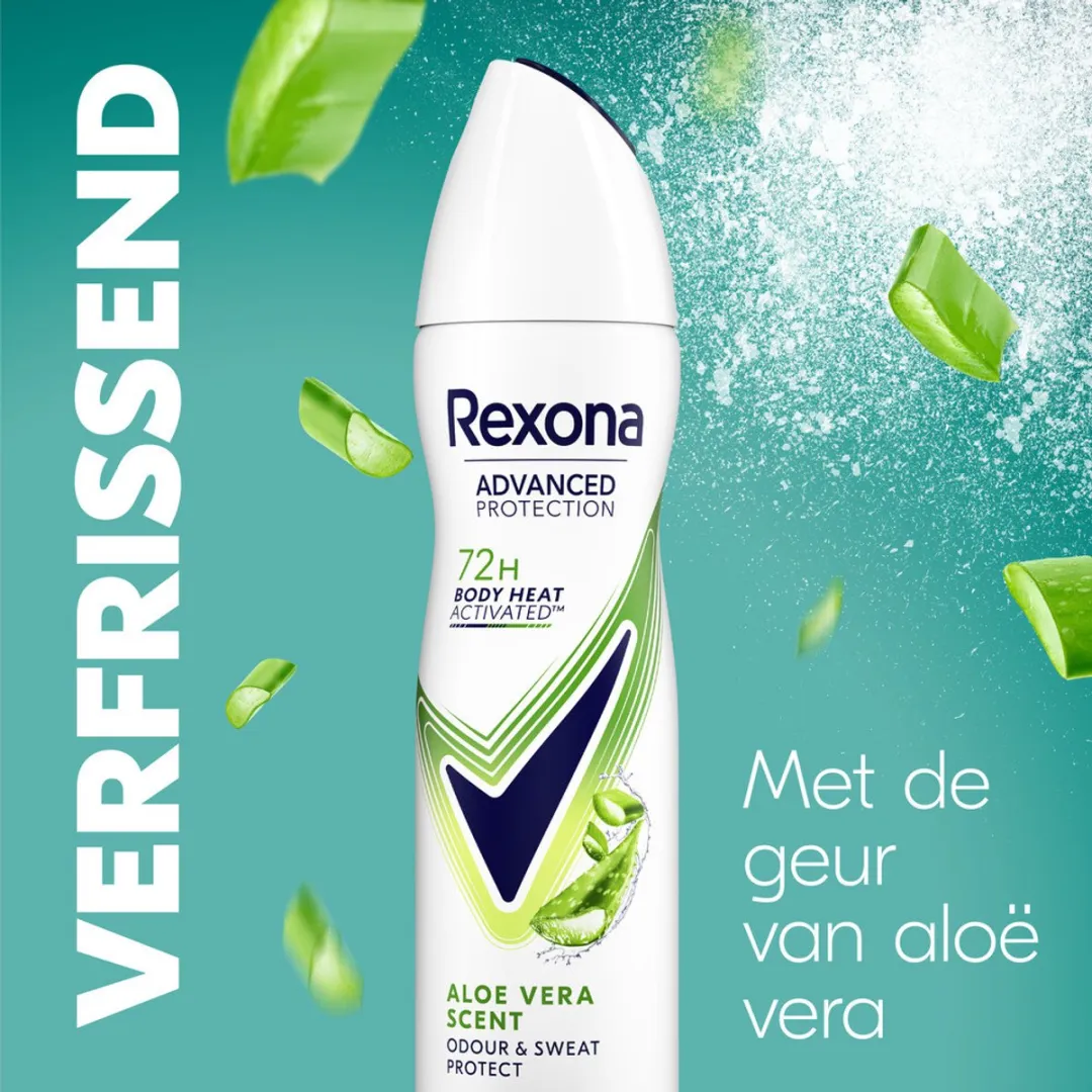 Rexona Deodorant Spray Advanced Protection Aloë Vera 150 ml - Bulkverpakking - 25 stuks