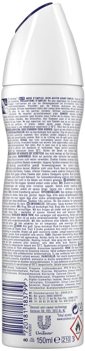 Rexona Deodorant Spray Advanced Protection Aloë Vera 150 ml - Bulkverpakking - 25 stuks