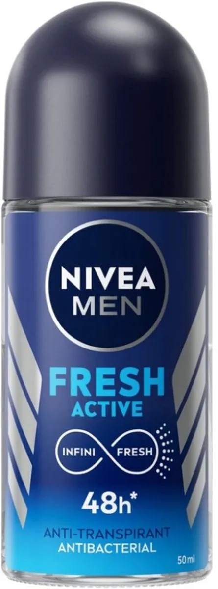 NIVEA Men Fresh Active Deodorant Roller 50ml - 10 Stuks