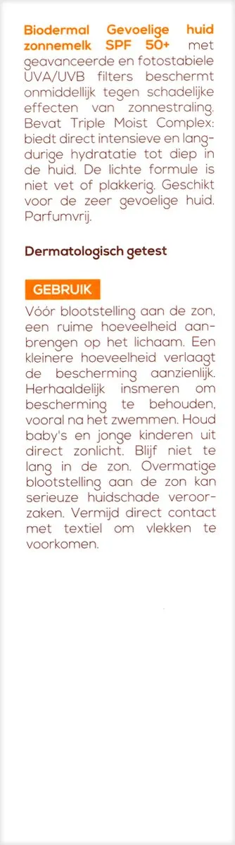 Biodermal Zonnemelk Gevoelige Huid SPF50+ 200ml