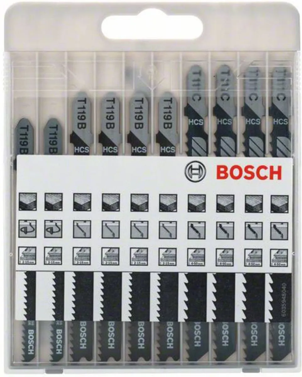 Bosch 10-delige Decoupeerzaagbladen Basic for Wood - Hout/MDF
