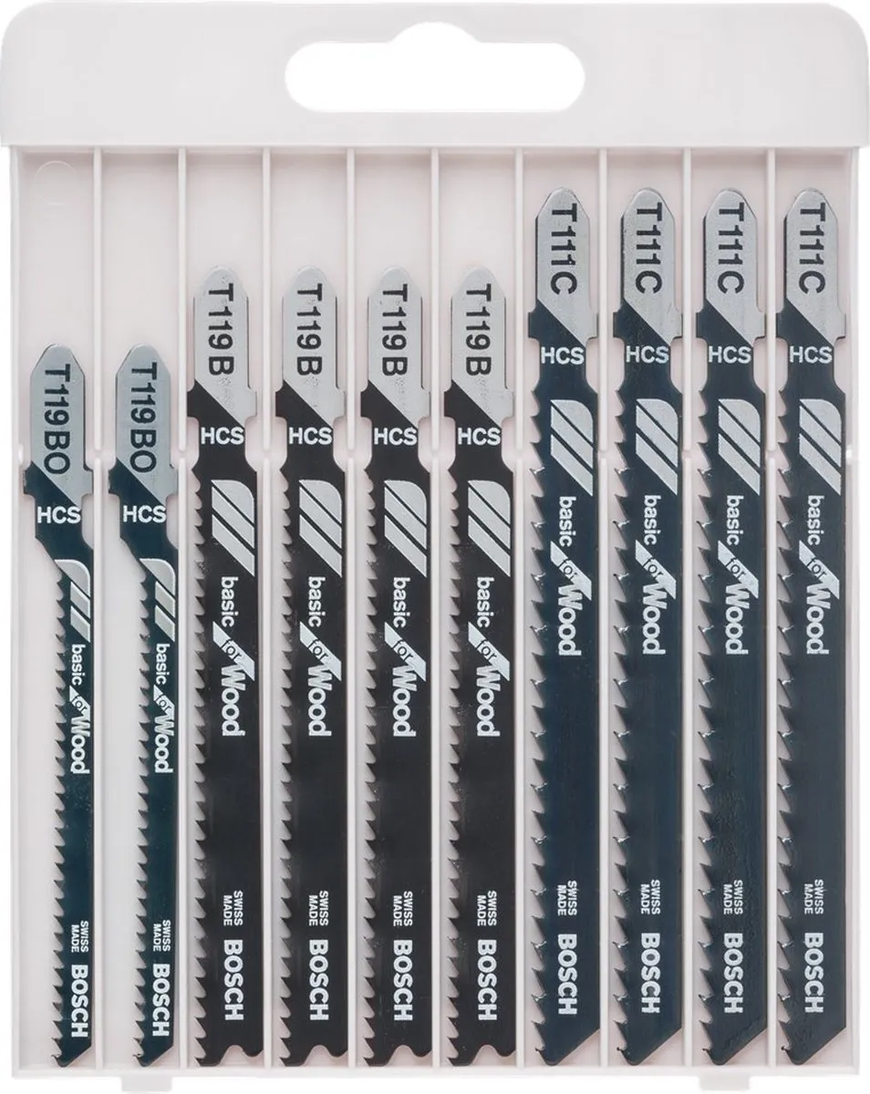 Bosch 10-delige Decoupeerzaagbladen Basic for Wood - Hout/MDF