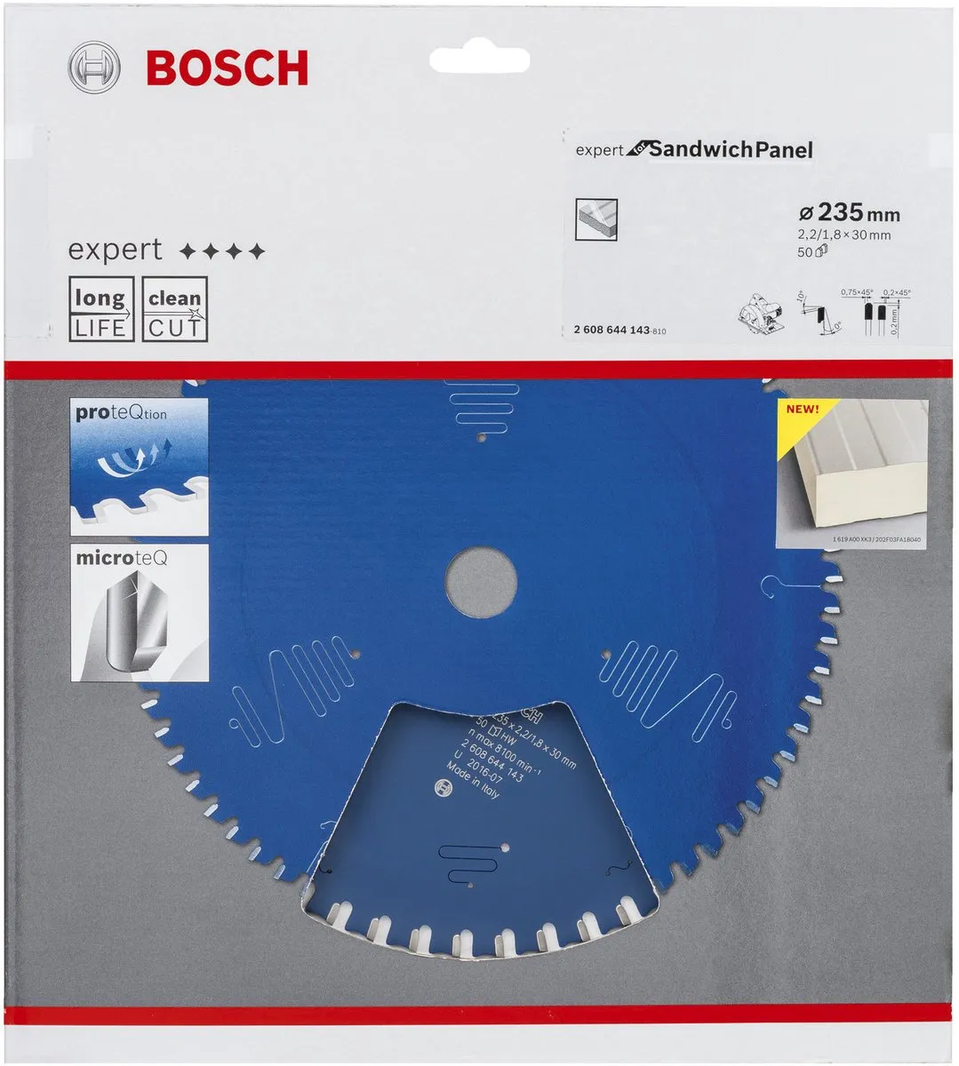 Bosch CIRKZB EXPERT SNDWPANL235X30X2.2/1.8X50 Zaagblad - 235mm - 50 Tanden - Aluminium
