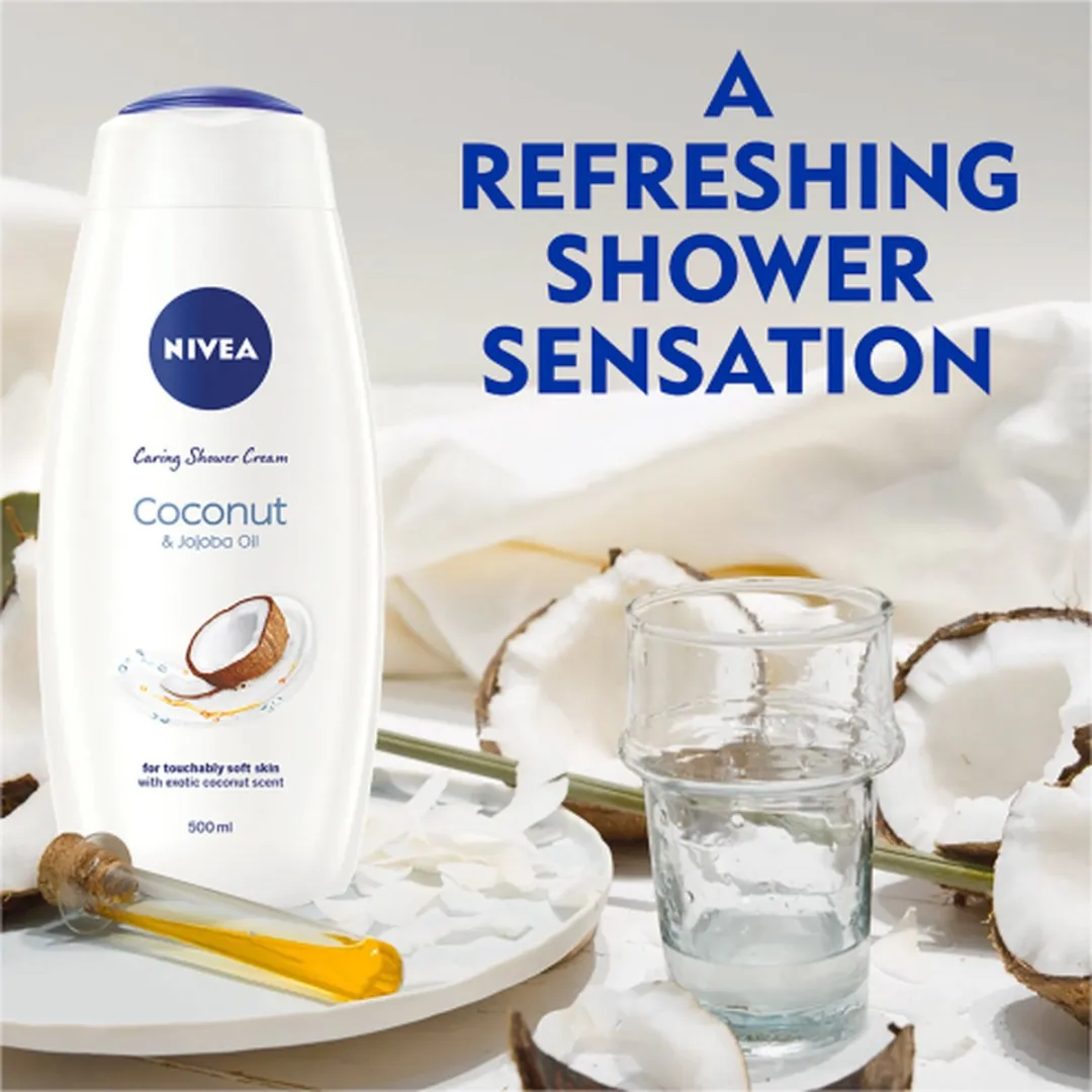 NIVEA Caring Shower Cream Coconut & Jojoba Oil - 6x250ml