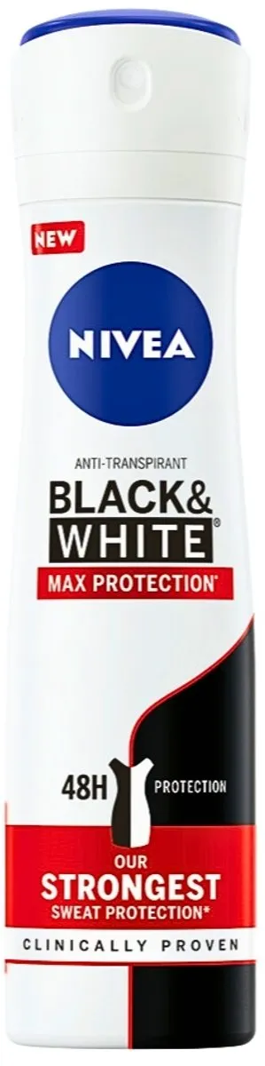 NIVEA Black & White Max Protection Deo Spray 150ml - 24 Stuks