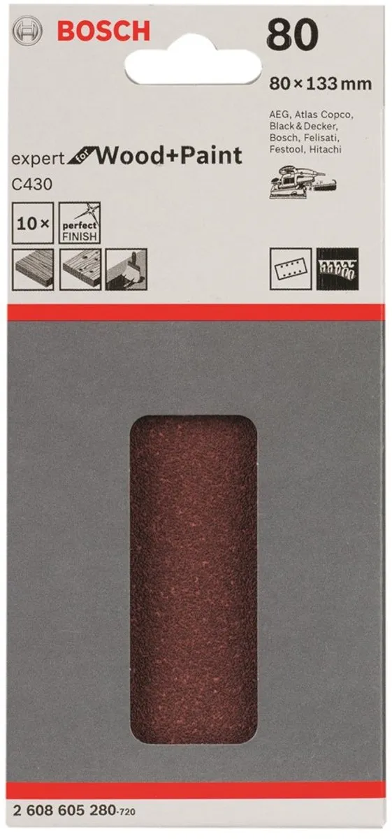 Bosch Schuurbladset 10-delig 80x133mm