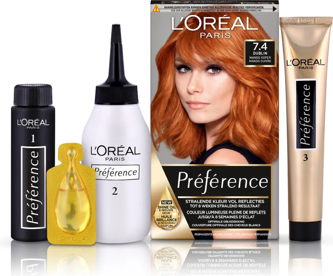 L'Oréal Paris Préférence Haarkleuring 7.40 Koperblond 996ml - afbeelding 6 van 6