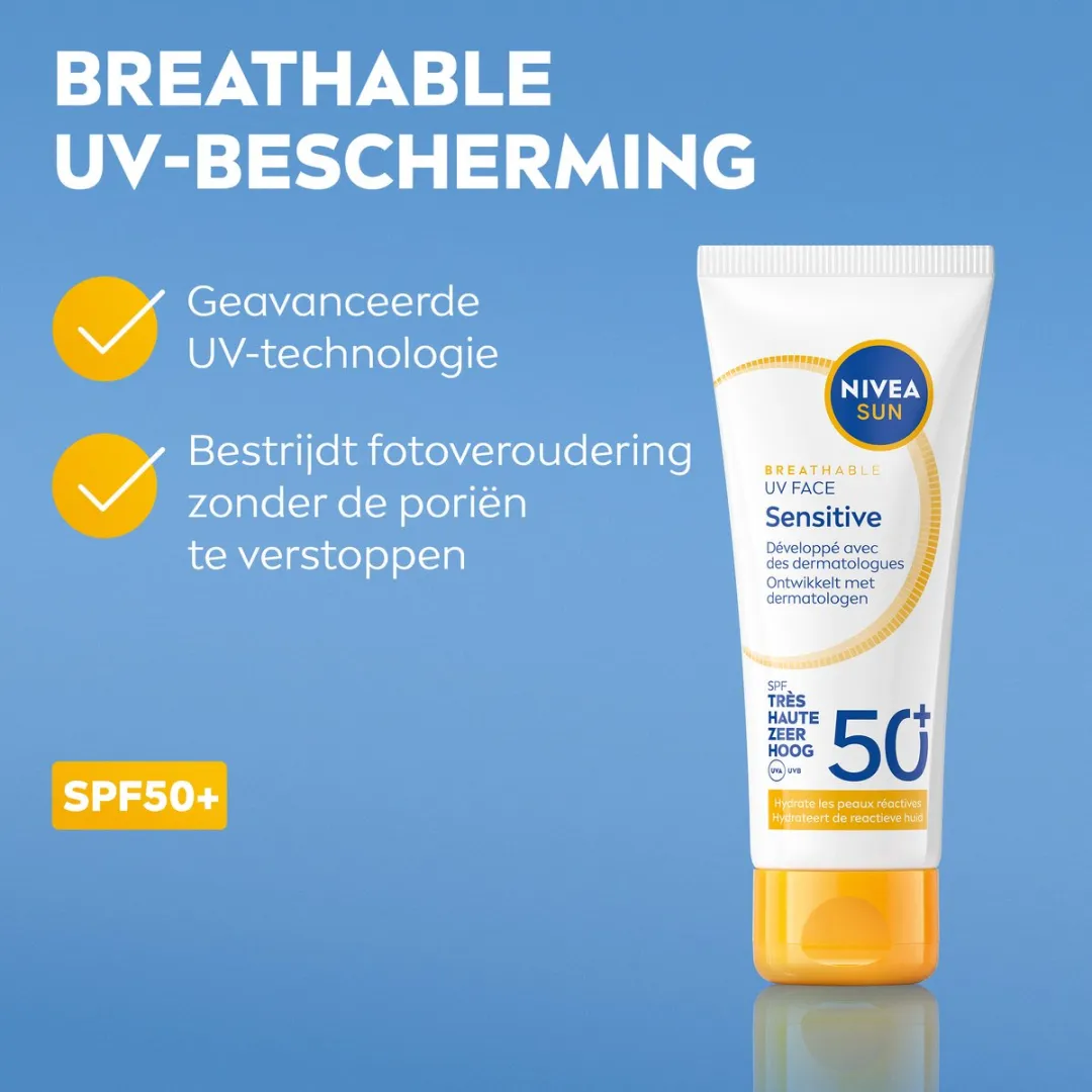 NIVEA SUN UV Face Sensitive SPF50+ Zonnebrand 40ml