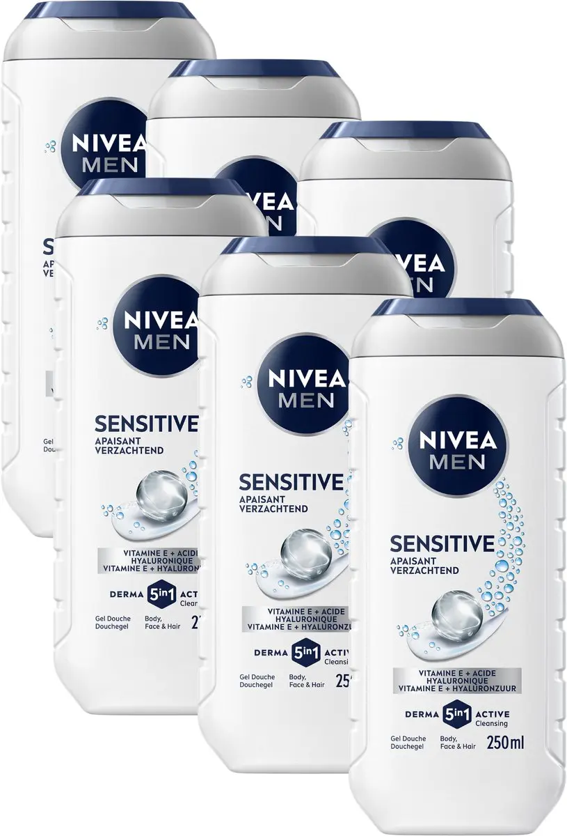 NIVEA MEN Sensitive Douchegel 3-in-1 - 6x250ml