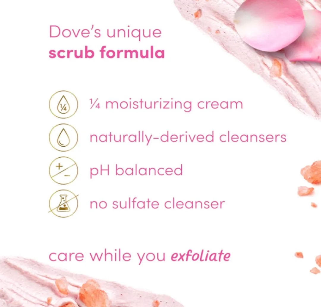 Dove Himalayan Salt & Rose Oil Body Scrub 444ml