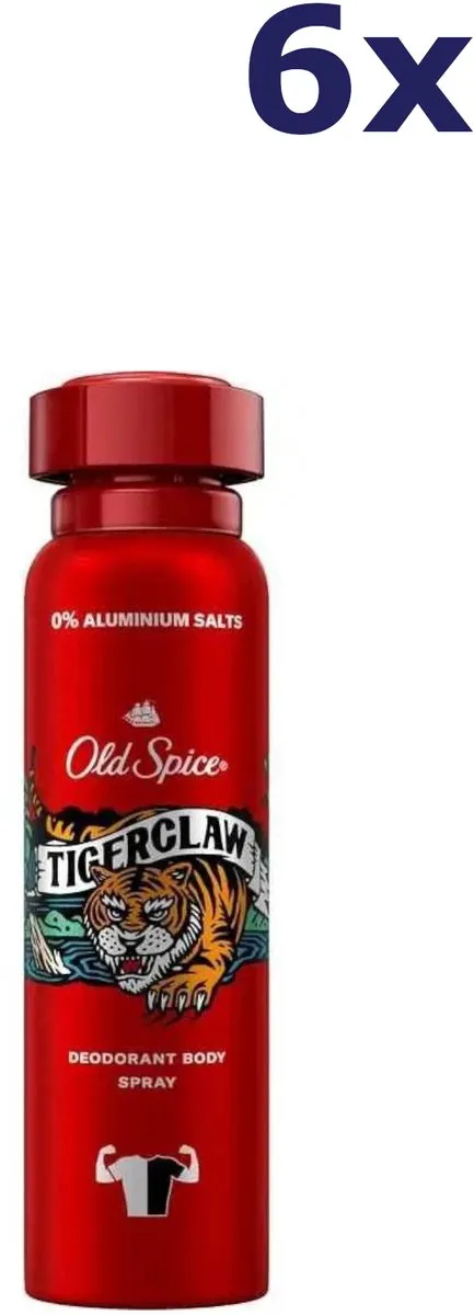 Old Spice Tigerclaw Deodorant/Body Spray 6x150ml