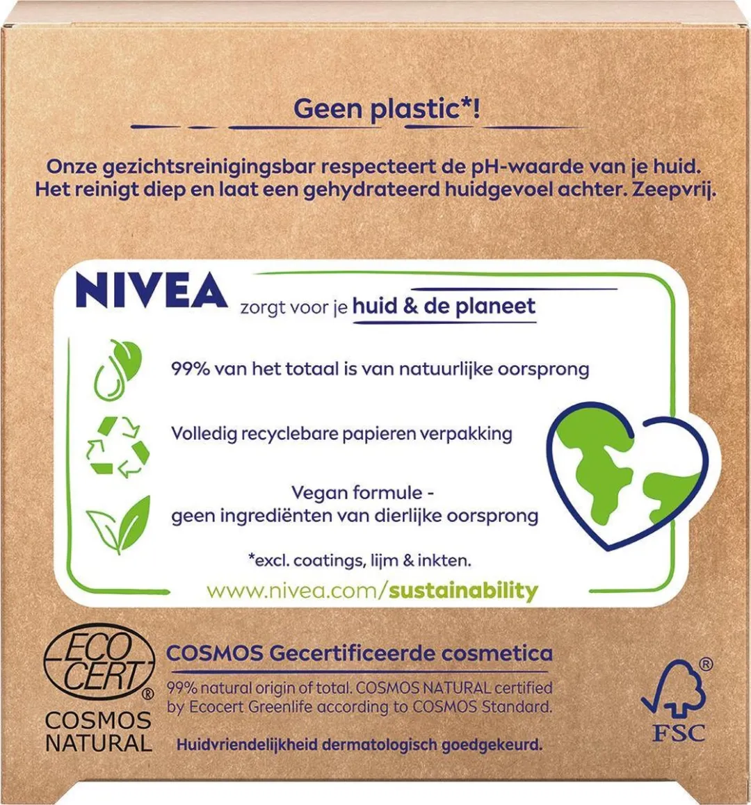NIVEA Naturally Clean Gezichtsreinigingszeep 75g