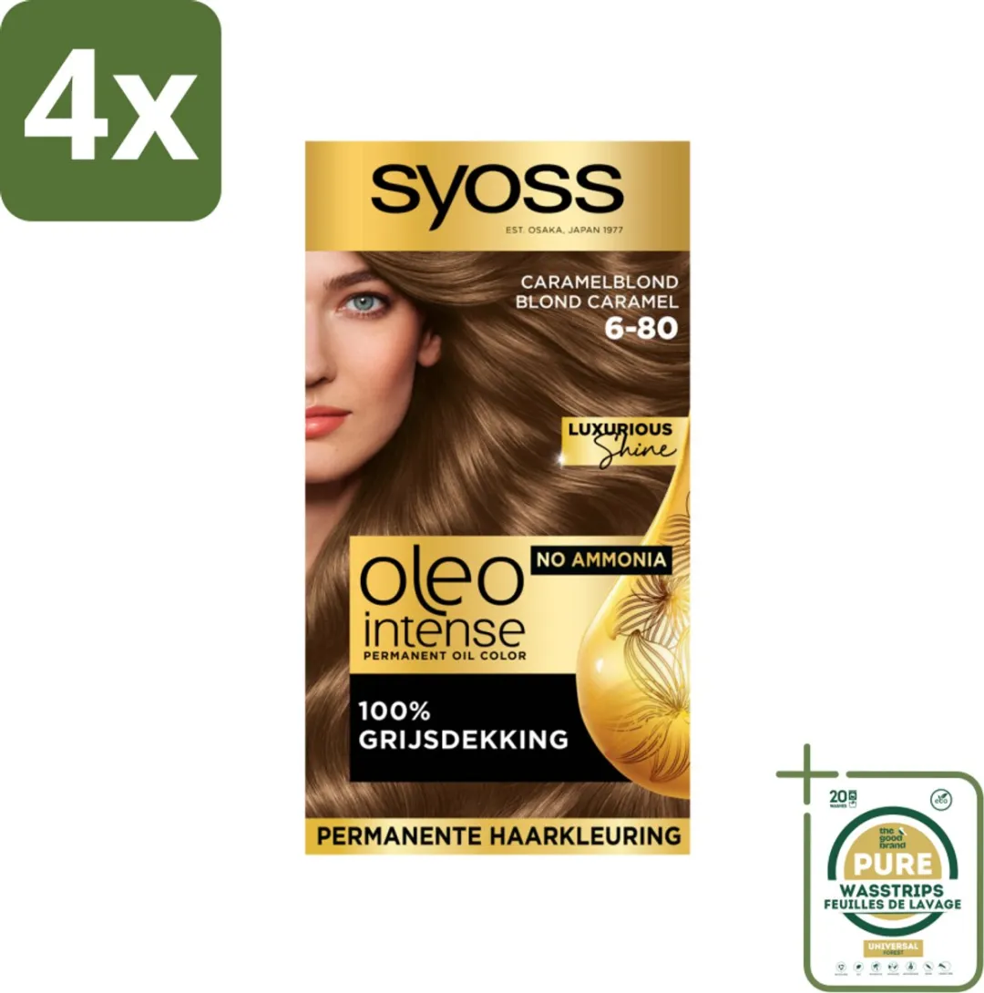 SYOSS Oleo Intense Haarverf 6-80 Caramelblond - 4x115ml