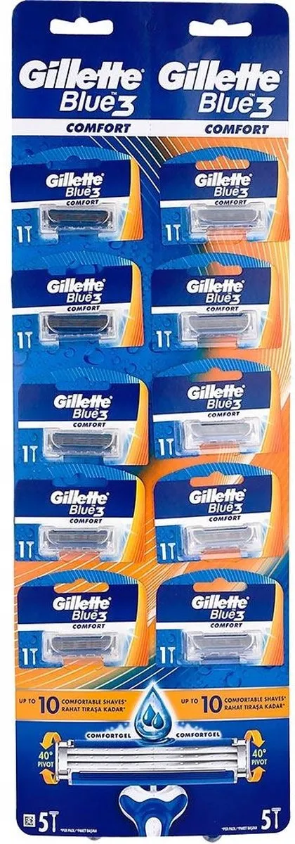 Gillette Blue3 Plus Wegwerpscheermesjes - 10 Stuks
