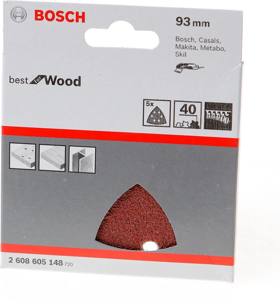 Bosch 5-delige Schuurbladenset 93mm