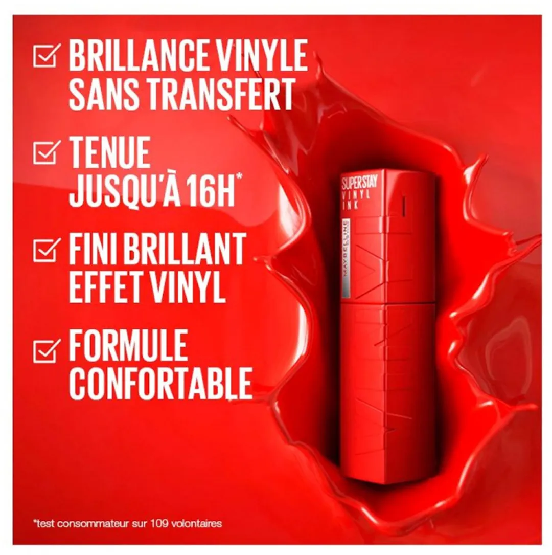 Maybelline SuperStay Vinyl Ink Lipstick 50 Wicked - Rood - 4,2 ml