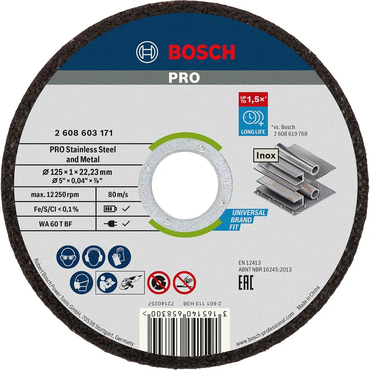 Bosch Doorslijpschijf Rapido WA 60 T BF 125mm - Metaal - 1 Stuk