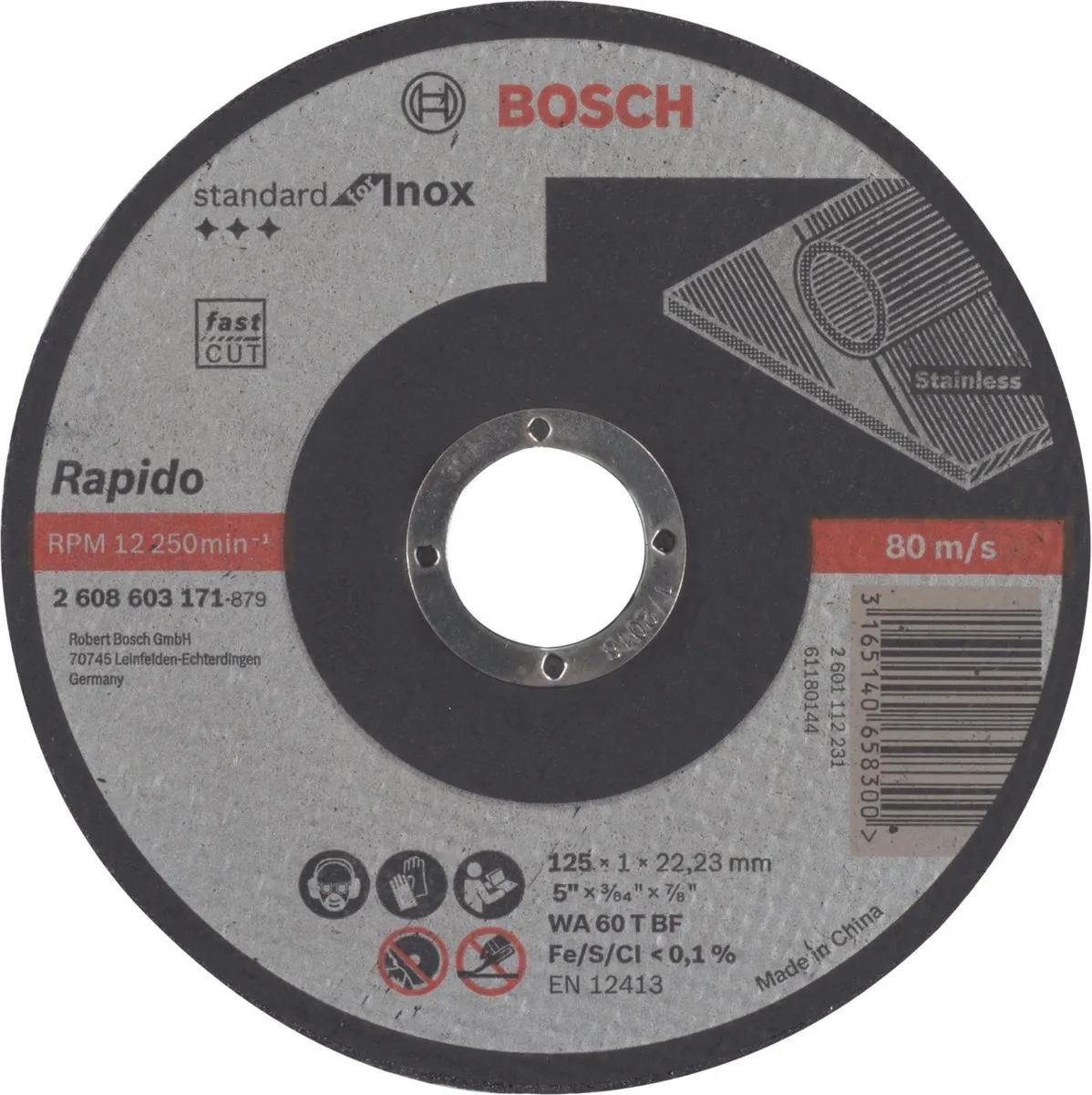 Bosch Doorslijpschijf Rapido WA 60 T BF 125mm - Metaal - 1 Stuk