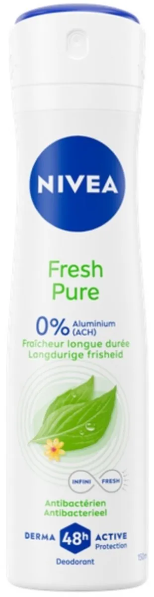 NIVEA Fresh Pure Deodorant Spray 450ml - 3 Stuks