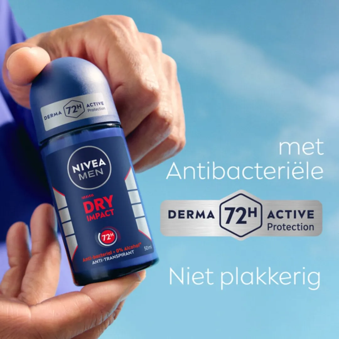 NIVEA MEN Dry Impact Anti-Transpirant Deo Roller 6x50ml - afbeelding 6 van 6