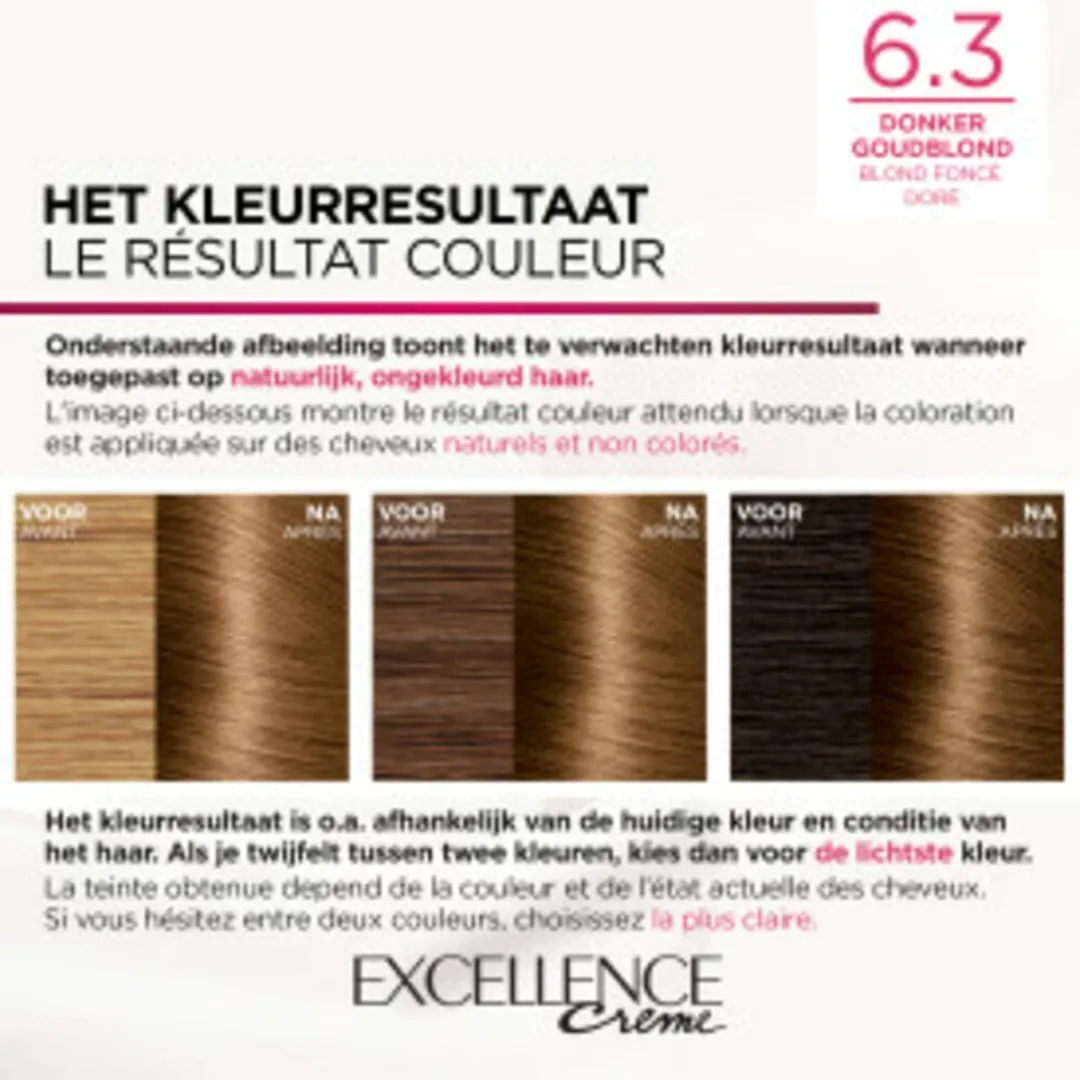 L'Oréal Paris Excellence Crème 6.3 Goudblond - 3 Stuks