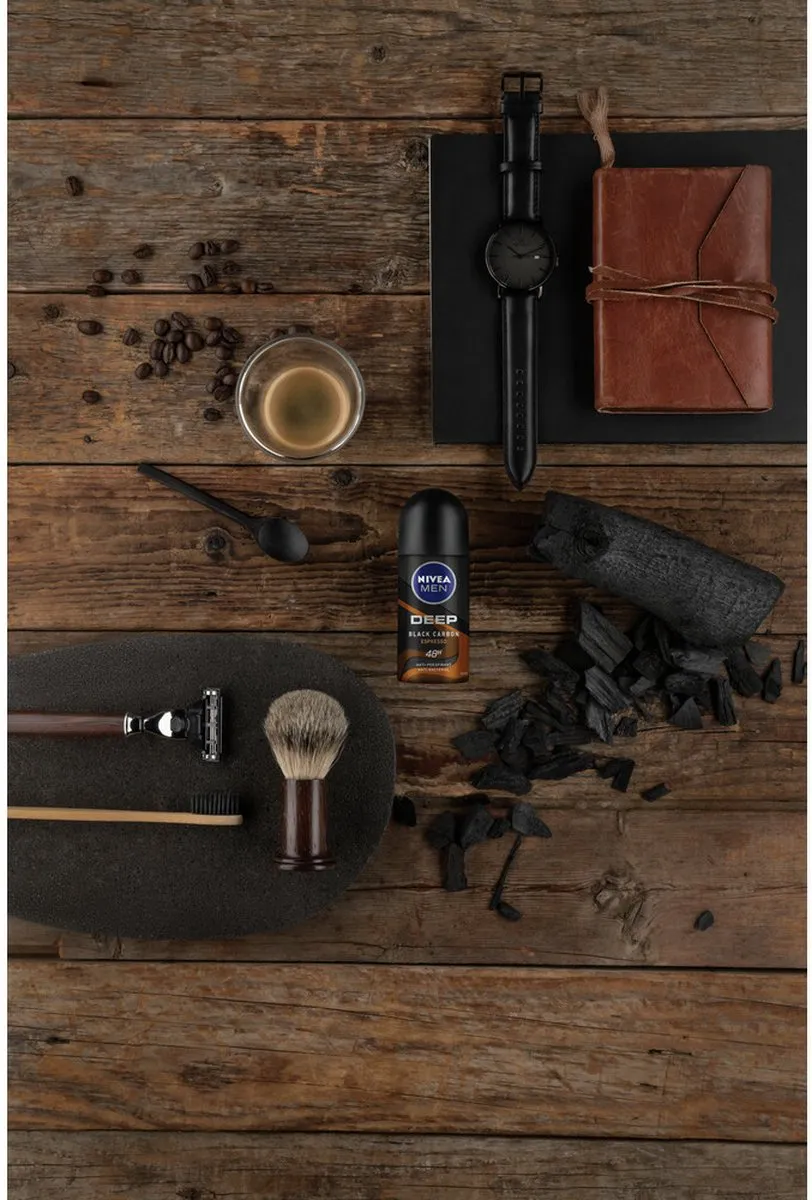 NIVEA Men Deep Black Carbon Espresso Deo Roller 50ml